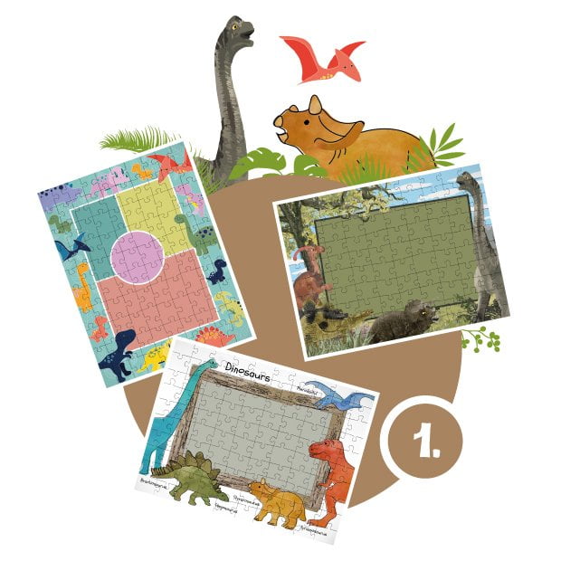 Zaprojektuj dziecięce puzzle z dinozaurami 1